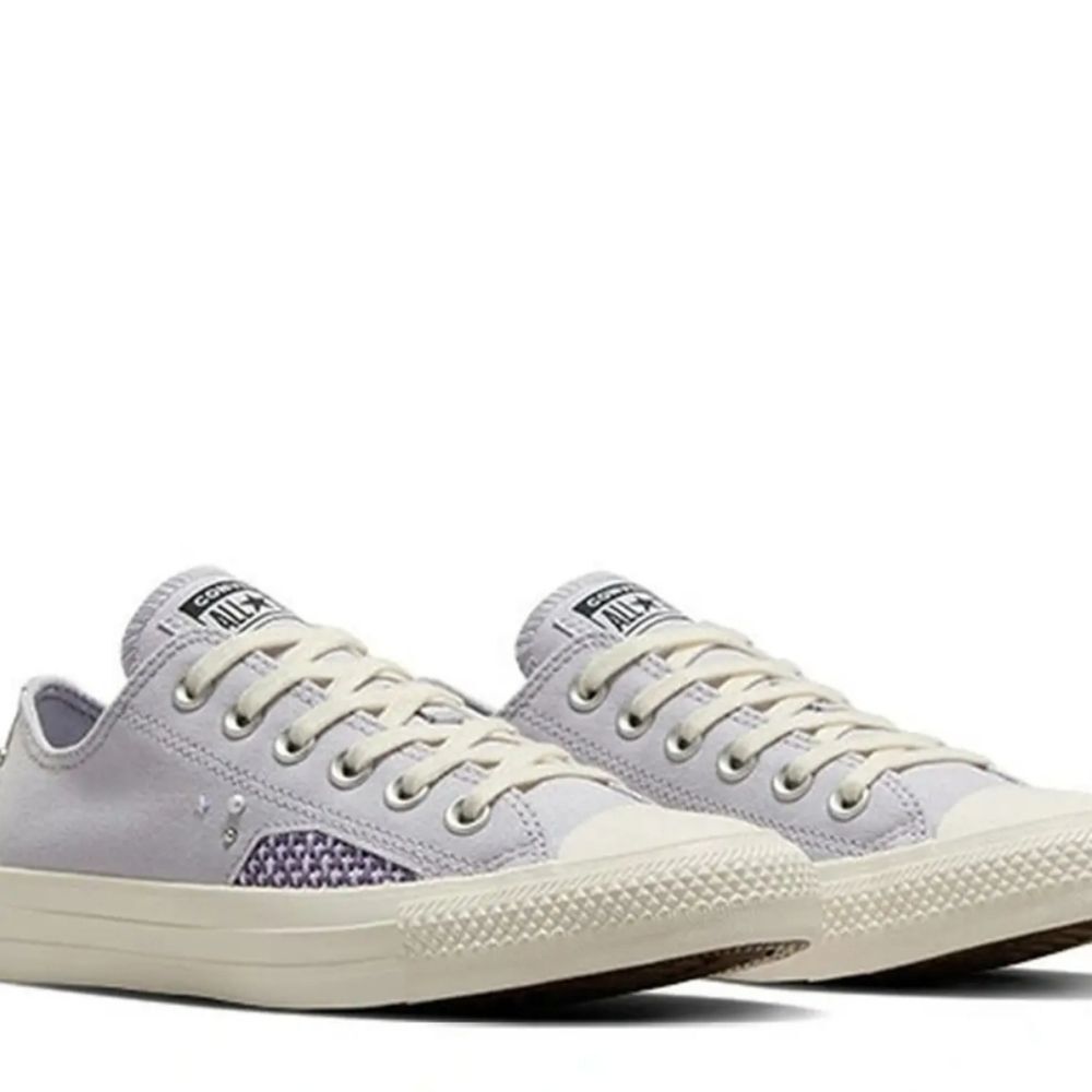Converse Chuck Taylor‎ Star Pearls & Stars Low Top Sneakers- Ghost Town/Lilac - Picture 2 of 11